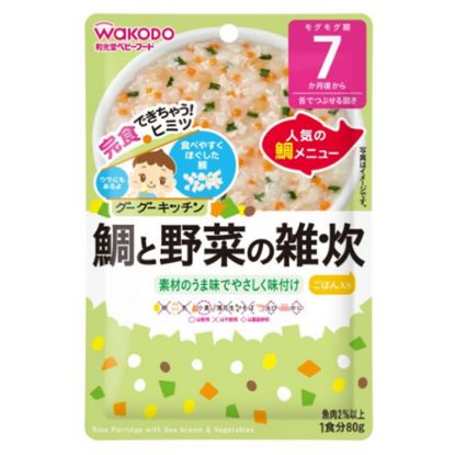 图片 WAKODO 和光堂补钙鲷鱼海鲜蔬菜粥 7月+80G