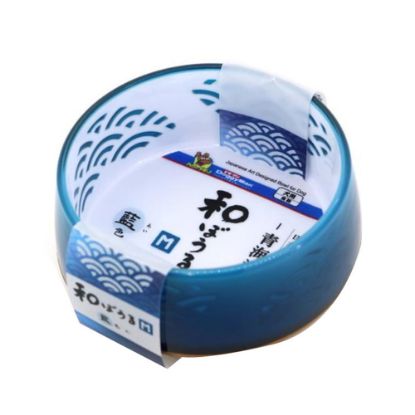 图片 多格漫  日本の伝統文様（青海波）/伝統色「海蓝色」   宠物食器   (W)150×(H)150×(D)60(mm)