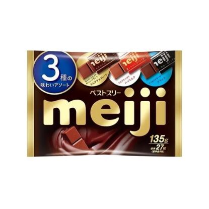 图片 Meiji, Chocolate BEST 3, 3 flavors Assort set , 27pc in 1 bag赏味期限2024.07