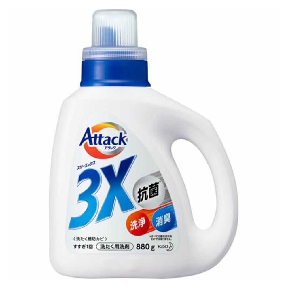 图片 花王 -  Attack 3X 抗菌消臭洗淨洗衣液 880ML