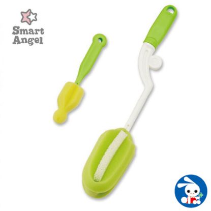 图片 日本 西松屋 Smart Angel 海綿刷+奶嘴刷 