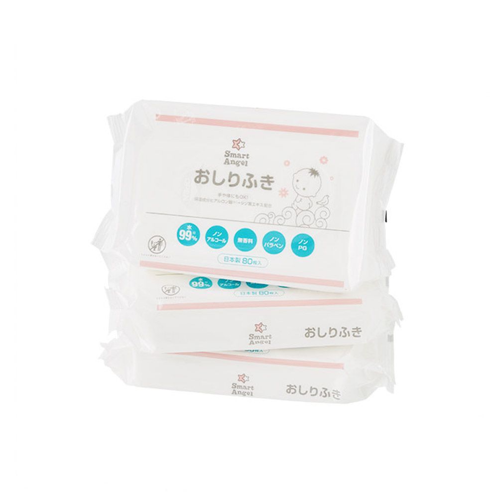 图片 日本 西松屋 Smart Angel 擦屁屁用嬰兒濕紙巾 [80pc x 3]