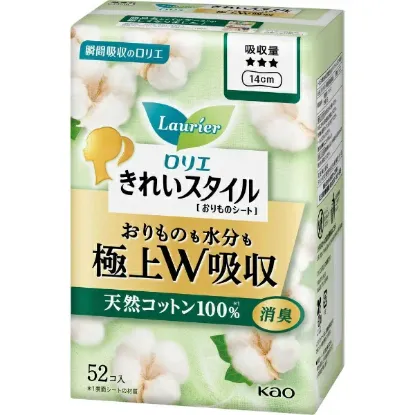 图片 KAO 花王乐而雅超吸收护垫52枚（抗菌，除臭，干爽） 天然棉