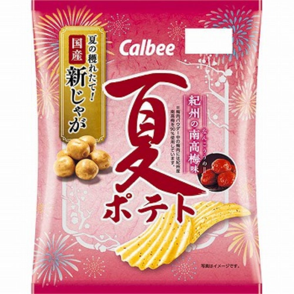 图片 日本卡乐比夏季限定紀州南高梅味厚切波浪薯片61g [06/09 新品] 赏味期限2025.12