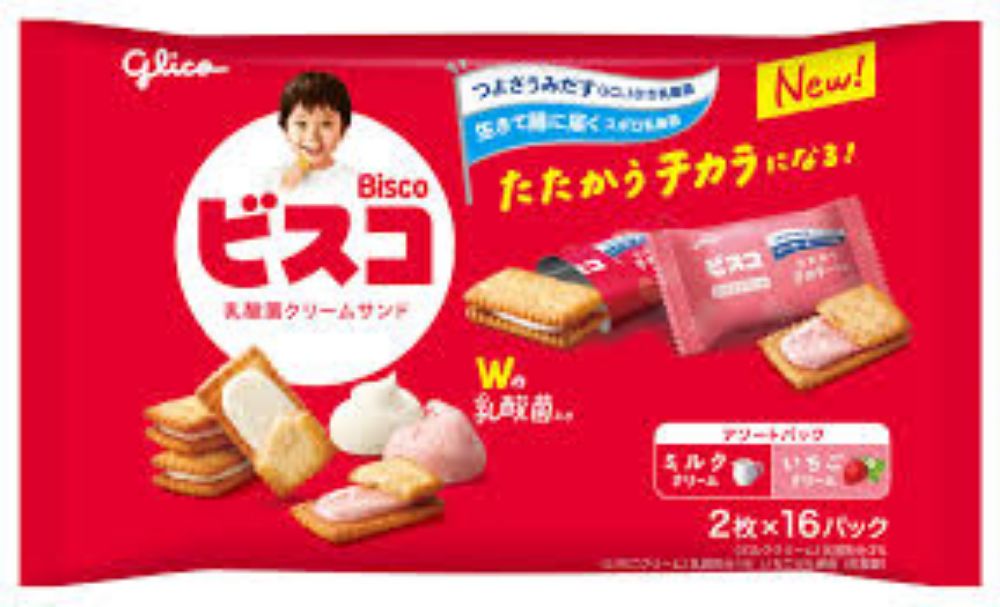 图片 日本格力高乳酸菌幼儿夹心饼干草莓柠檬混合口味32枚掌柜推荐 赏味期限2026.04