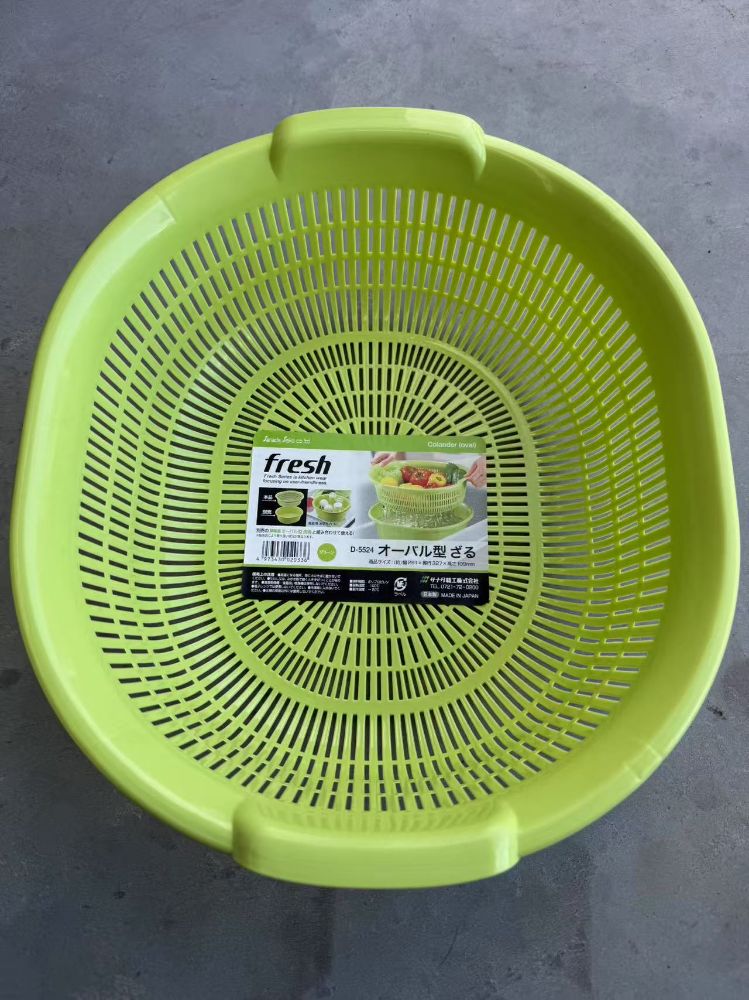 图片 日本制-洗菜篮291*327*109mm 绿色