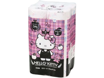 图片 丸富纸业 Hello Kitty 印花双卷 (2 层) 1 袋 (25 米 x 12 卷)