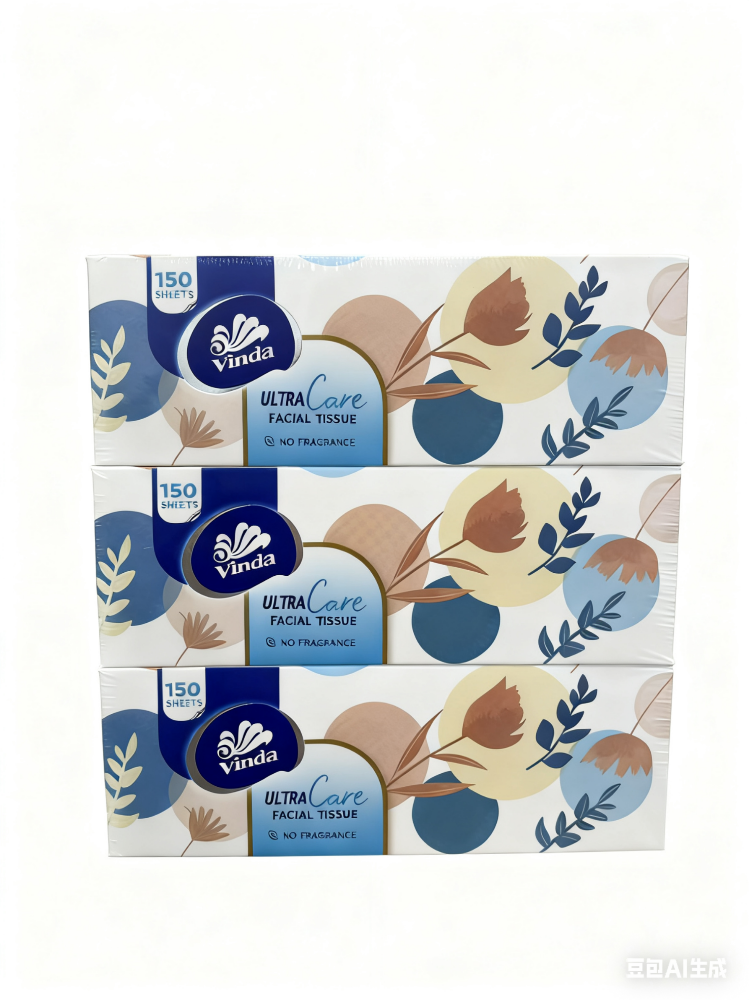 图片 维达 加厚2层出口欧洲150枚盒装抽纸   3盒入450抽